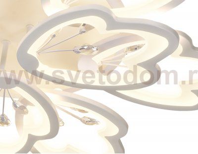 Люстра потолочная Ambrella FA511/6+3 WH белый 252W+40W 3000K/6400K D750*120 (ПДУ РАДИО 2.4) ACRYLICA