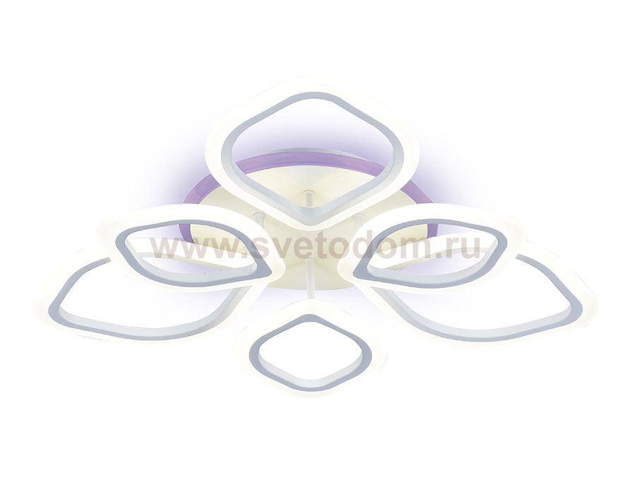 Люстра потолочная Ambrella FA516/3+3 WH белый 126W+7W 700*700*120 (ПДУ РАДИО 2.4) ACRYLICA