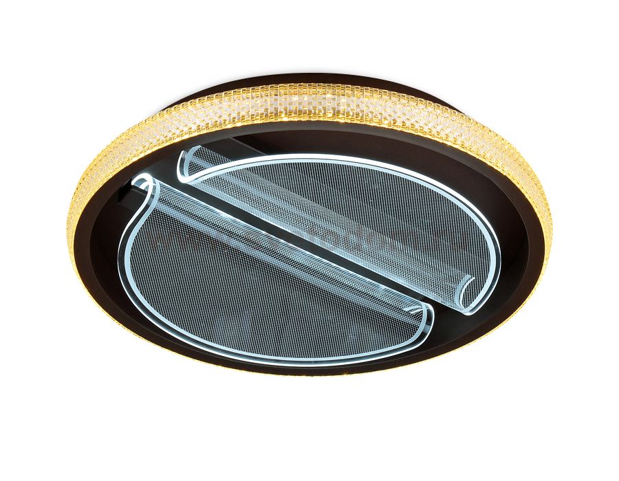 Люстра потолочная Ambrella FA604 CF кофе 88W D470*90 (ПДУ РАДИО 2.4) ACRYLICA