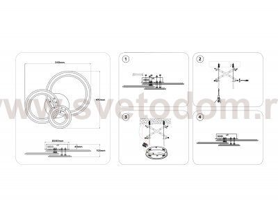 Люстра потолочная Ambrella FA861 WH белый 71W 580*430*120 (ПДУ РАДИО 2.4) ACRYLICA
