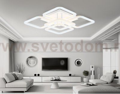 Светильник светодиодный потолочный Ambrella FA8949/4+1 WH белый 78W 3000-6000K 485*485*115 (ПДУ ИК)