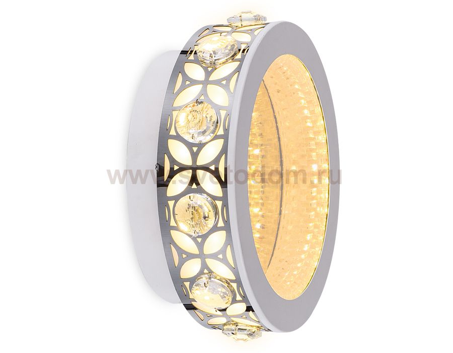 Настенный светильник бра Ambrella FA9420 WH/CH белый/хром 3000K 16W D200*80 ACRYLICA