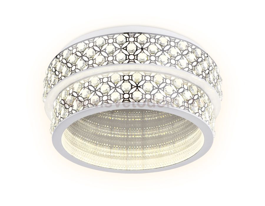 Люстра потолочная Ambrella FA9438 WH/CH белый/хром 164W D500*235 (ПДУ РАДИО 2.4) ACRYLICA