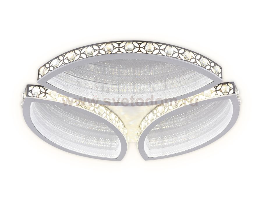 Люстра потолочная Ambrella FA9443 WH/CH белый/хром 218W D700*85 (ПДУ РАДИО 2.4) ACRYLICA