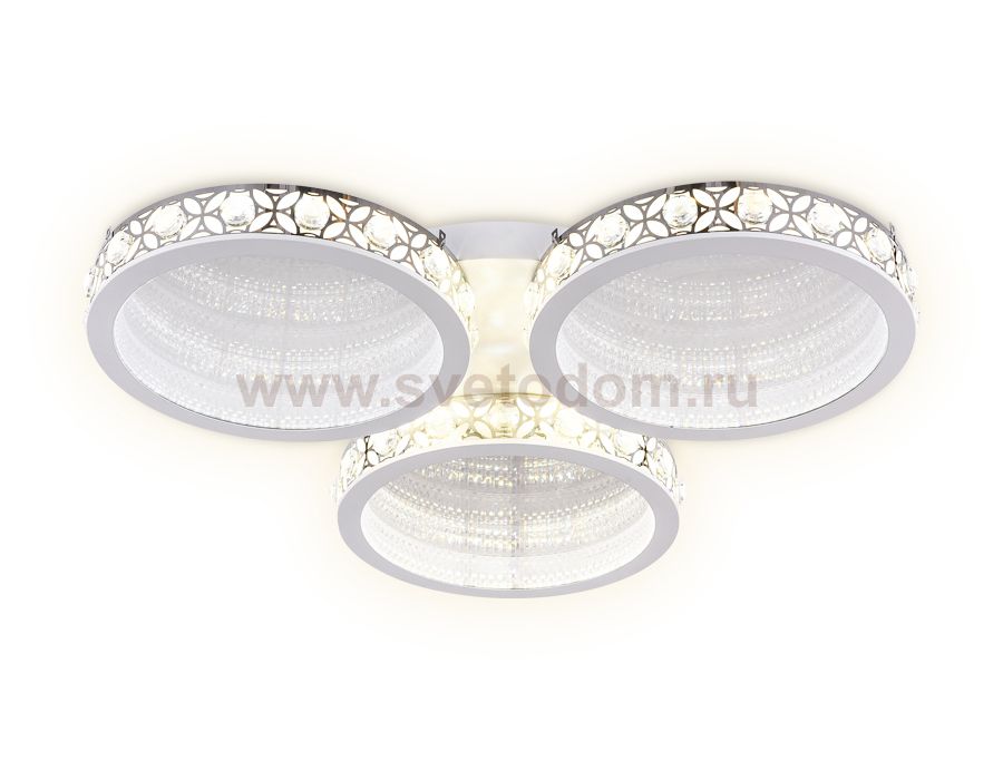 Люстра потолочная Ambrella FA9445 WH/CH белый/хром 154W D700*85 (ПДУ РАДИО 2.4) ACRYLICA