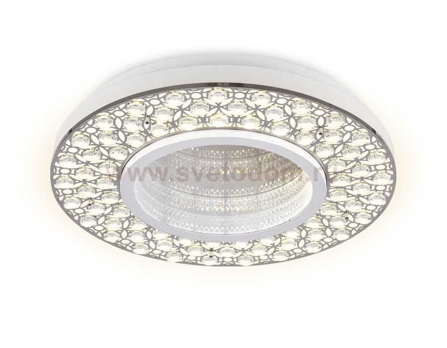 Люстра потолочная Ambrella FA9448 WH/CH белый/хром 102W D500*85 (ПДУ РАДИО 2.4) ACRYLICA