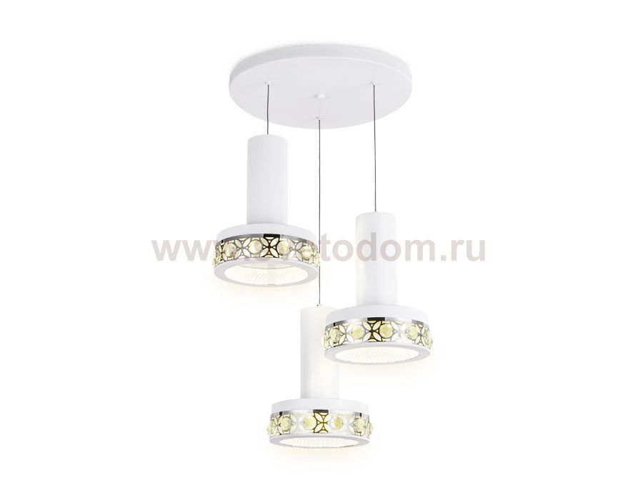 Люстра подвесная Ambrella FA9492/3 WH/CH белый/хром 54W 4200K D460*790 (без ПДУ) ACRYLICA