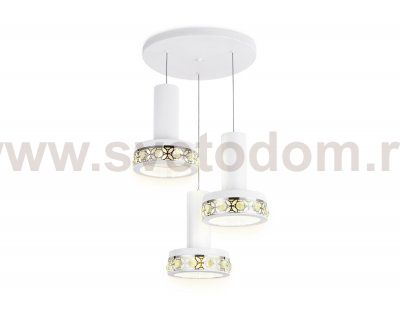 Люстра подвесная Ambrella FA9492/3 WH/CH белый/хром 54W 4200K D460*790 (без ПДУ) ACRYLICA