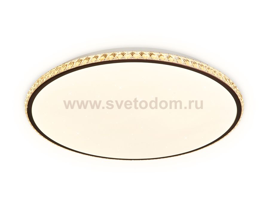 Люстра потолочная Ambrella FF71 WH/CF белый/кофе 72W+24W D500*60 (ПДУ ИК) ORBITAL