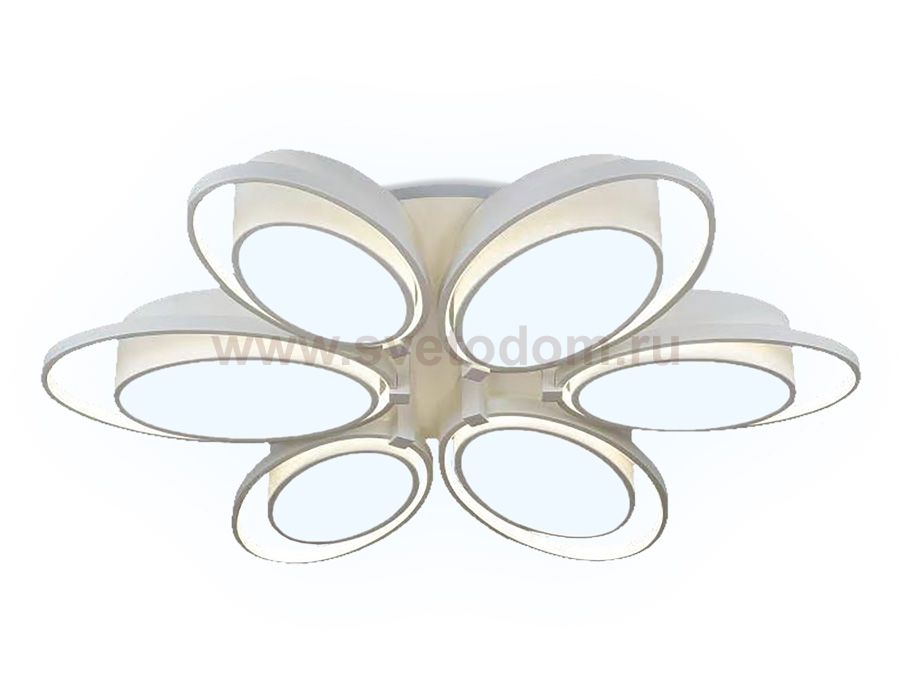 Люстра потолочная Ambrella FG2512/6 WH 192W 800*800*130 (ПДУ РАДИО 2.4) COMFORT