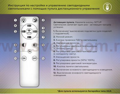 Подвесной светодиодный светильник с пультом Ambrella FL10501 FL