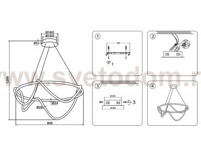 Подвесной светодиодный светильник с пультом Ambrella FL10511 FL