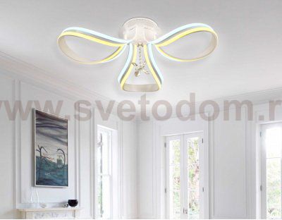 Люстра потолочная Ambrella FL150/3 WH белый 120W 700*700*270 (ПДУ РАДИО 2.4) LINE