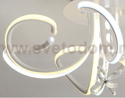 Люстра потолочная Ambrella FL188/6 WH белый 144W 580*580*230 (ПДУ РАДИО 2.4) LINE