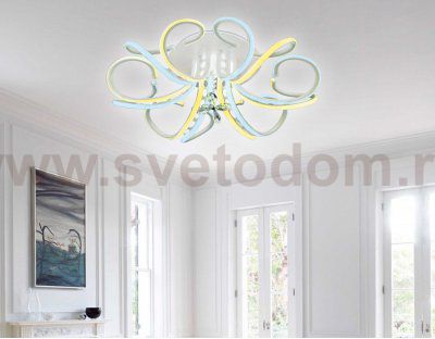 Люстра потолочная Ambrella FL188/6 WH белый 144W 580*580*230 (ПДУ РАДИО 2.4) LINE