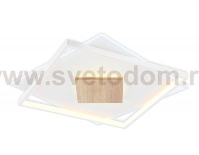 Светильник светодиодный потолочный Ambrella FL4790 WH/WD белый/дерево 77W 3000-6000K 515*515*50 (без ПДУ)