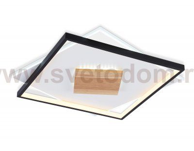 Светильник светодиодный потолочный Ambrella FL4791 WH/BK/WD белый/черный/дерево 77W 3000-6000K 515*515*50 (без ПДУ)