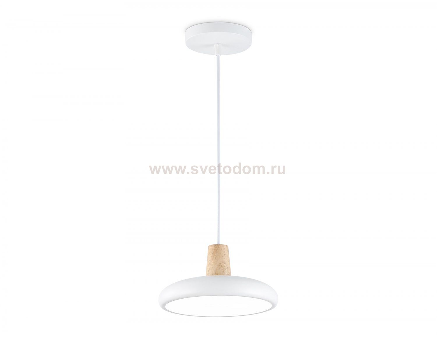 Светильник светодиодный подвесной Ambrella FL4838 WH/WD белый/дерево 24W 3000-6000K D200*800 (без ПДУ)