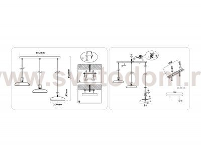 Светильник светодиодный подвесной Ambrella FL4840/3 WH/WD белый/дерево 72W 3000-6000K 550*200*800 (без ПДУ)