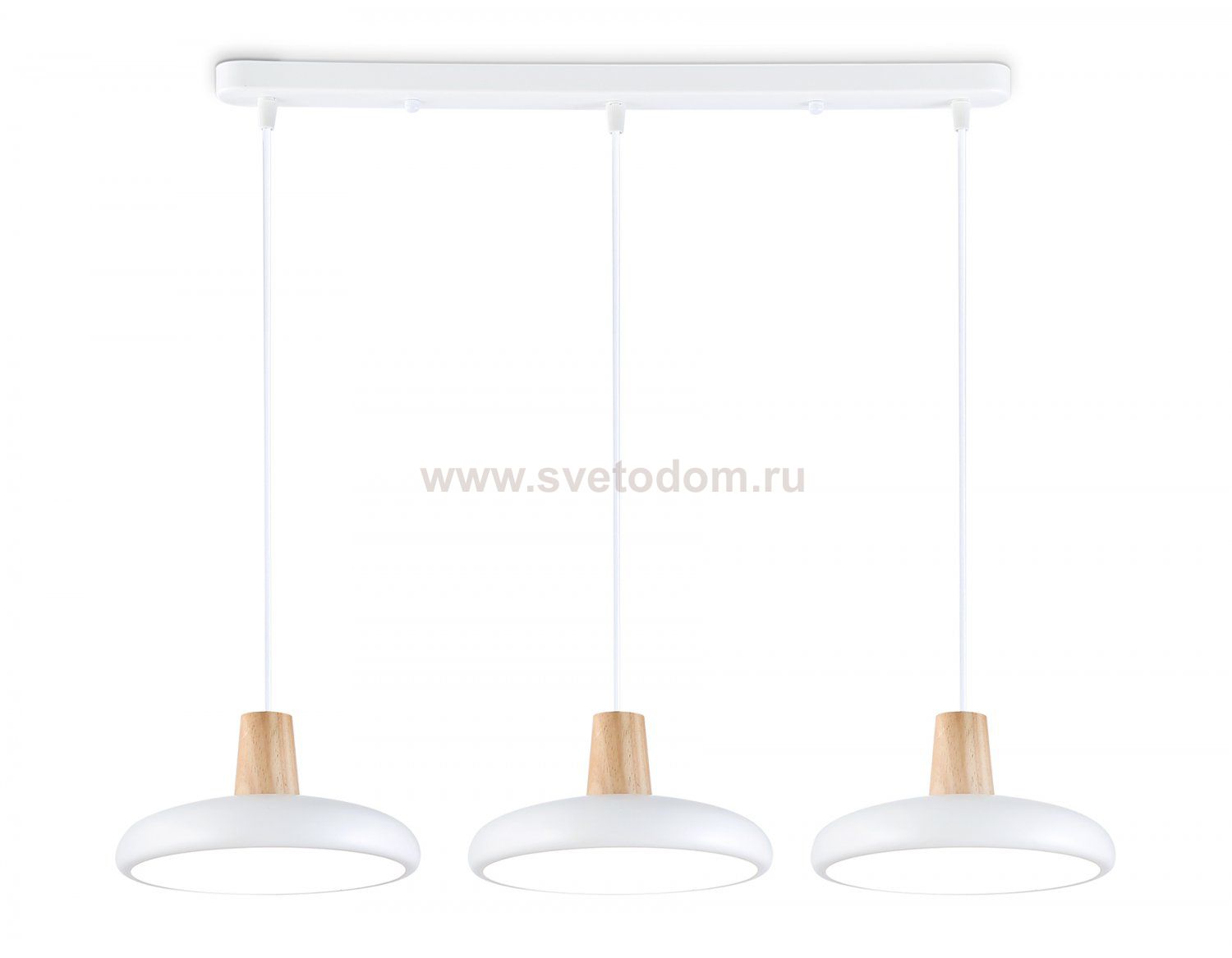 Светильник светодиодный подвесной Ambrella FL4840/3 WH/WD белый/дерево 72W 3000-6000K 550*200*800 (без ПДУ)