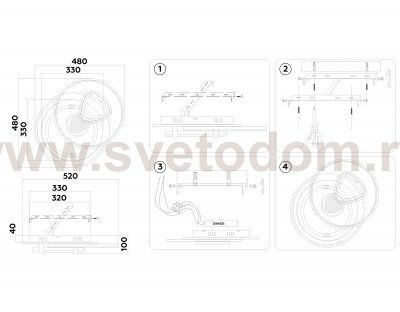 Настенно-потолочный светодиодный светильник с пультом Ambrella FL5051 FL