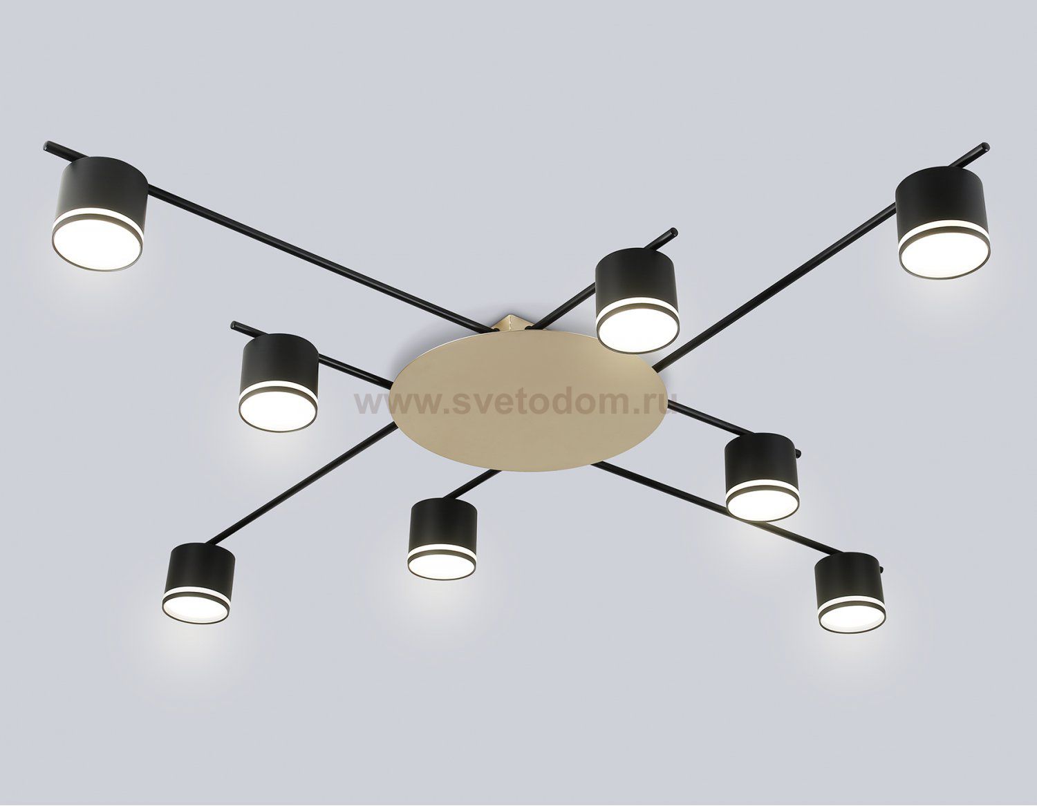 FL51760/8 BK/GD черный/золото GX53/8 max 12W 870*870*95