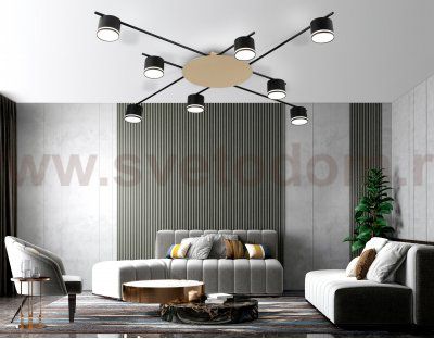 FL51760/8 BK/GD черный/золото GX53/8 max 12W 870*870*95