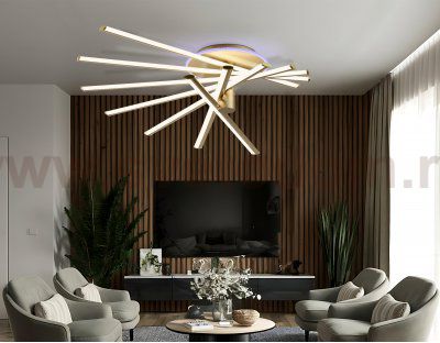 FL6244 GD золото 125W 3000K-6400K+RGB 900*750*230 (ПДУ ИК)