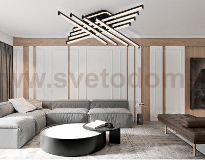 FL6262 BK черный 130W 3000K-6400K 810*810*130 (ПДУ ИК)