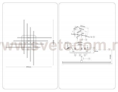FL6262 BK черный 130W 3000K-6400K 810*810*130 (ПДУ ИК)