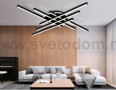 FL6286 BK черный 110W 3000K-6400K 950*950*90 (ПДУ ИК)