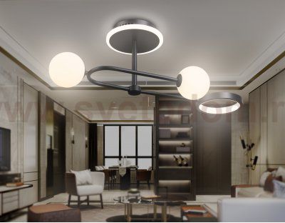 Потолочный светодиодный светильник со сменной лампой и пультом управления Ambrella FL66223 FL