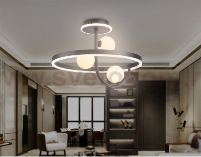 Потолочный светодиодный светильник со сменной лампой и пультом управления Ambrella FL66263 FL