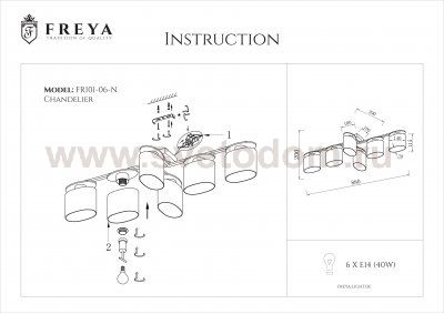 Потолочный светильник Freya FR5101-CL-06-CN Bice