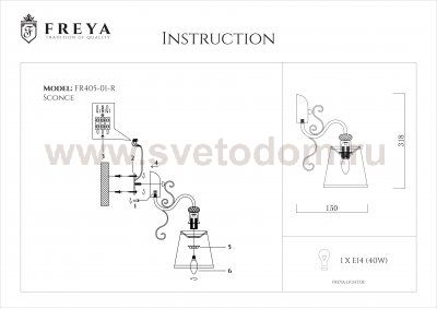 Настенный светильник бра Freya FR405-01-R Driana