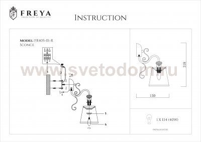 Настенный светильник бра Freya FR2405-WL-01-BZ Driana