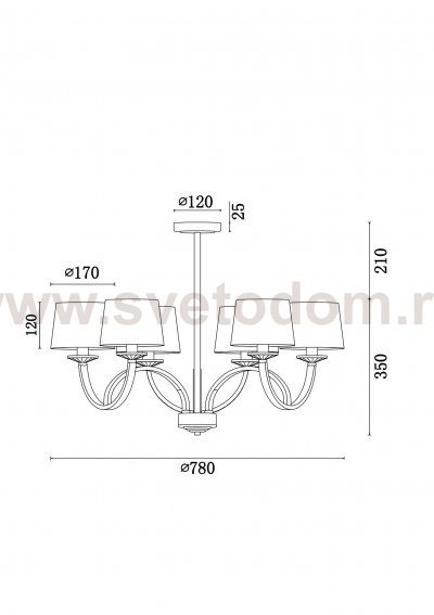 Люстра Freya FR5034PL-06CH Tina