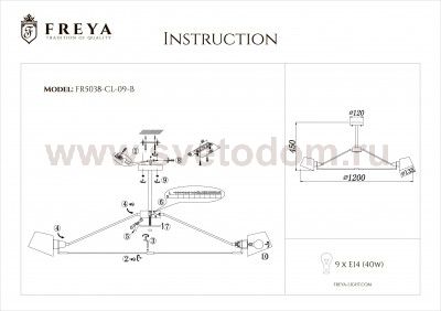 Люстра Freya FR5038-CL-09-B Abigail