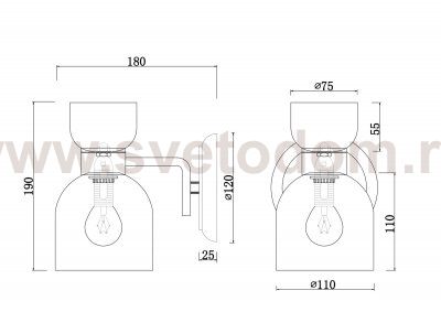 Настенный светильник бра Freya FR5094WL-01G Isla