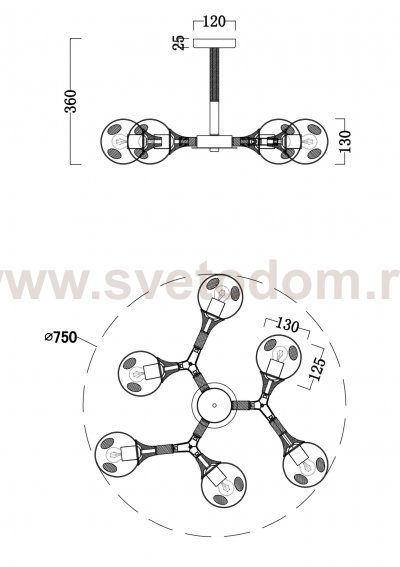 Потолочный светильник Freya FR5105CL-06W Amy