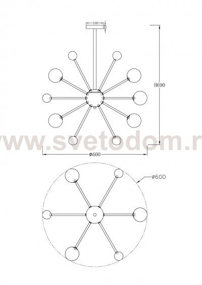 Люстра Freya FR5200PL-09FG Planets