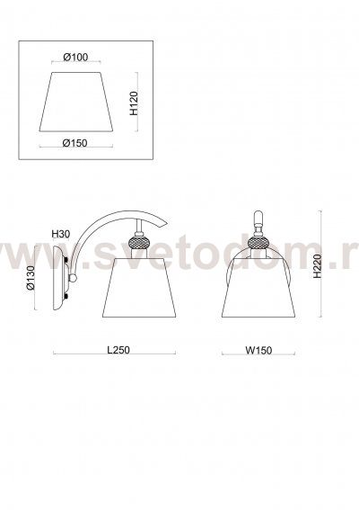 Настенный светильник (бра) Freya FR5267WL-01BS