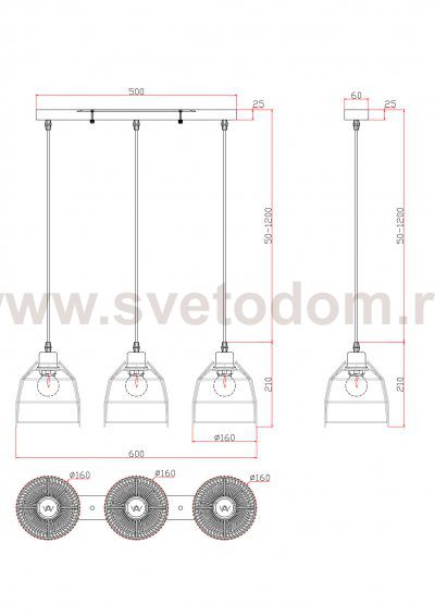 Подвесной светильник Freya FR5334PL-03B