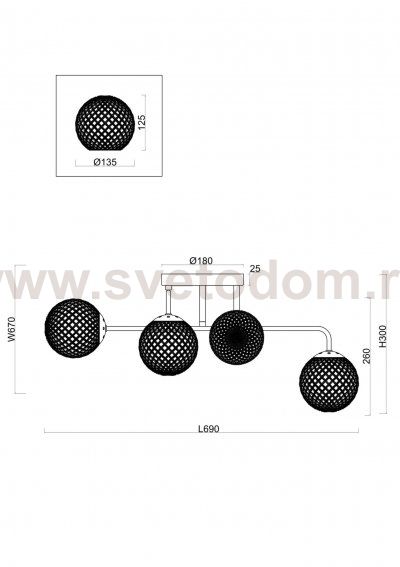 Люстра Freya FR8016PL-06BBS