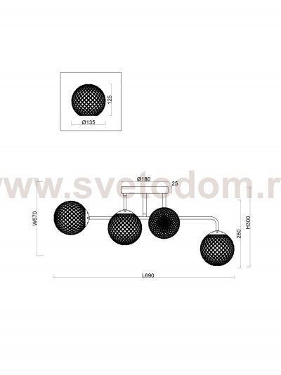 Люстра Freya FR8016PL-06BBS