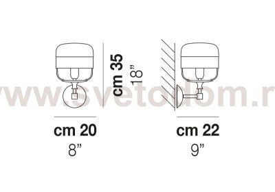 Настенный светильник FUTURA AP P Vistosi