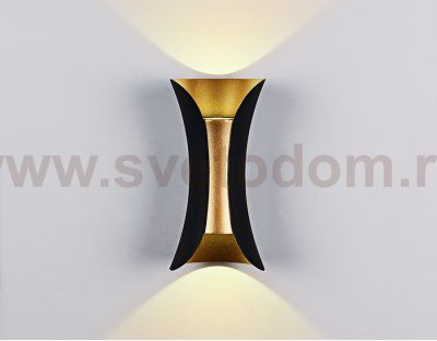 Настенный светильник бра Ambrella FW193 BK/GD/S черный/золото/песок LED 4200K 10W 100*200*85 WALLERS
