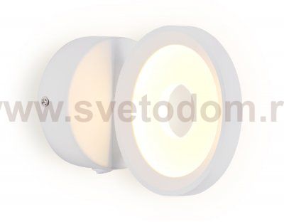 Настенный светильник бра Ambrella FW198 WH белый LED 3000K 7W D130*190 WALLERS