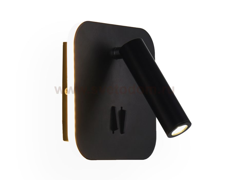 Настенный светильник бра Ambrella FW253 BK/S черный/песок LED 4200K+3000K 12W 140*140*110 WALLERS