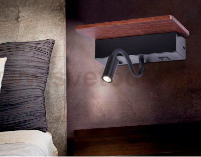 Настенный светодиодный светильник с выключателем, USB портом и полкой Ambrella FW291 FW